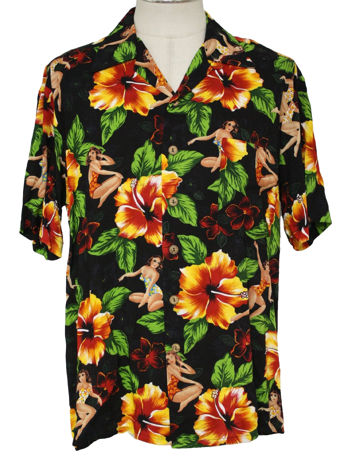 Vintage Kennington 90's Hawaiian Shirt: 90s -Kennington- Mens reds