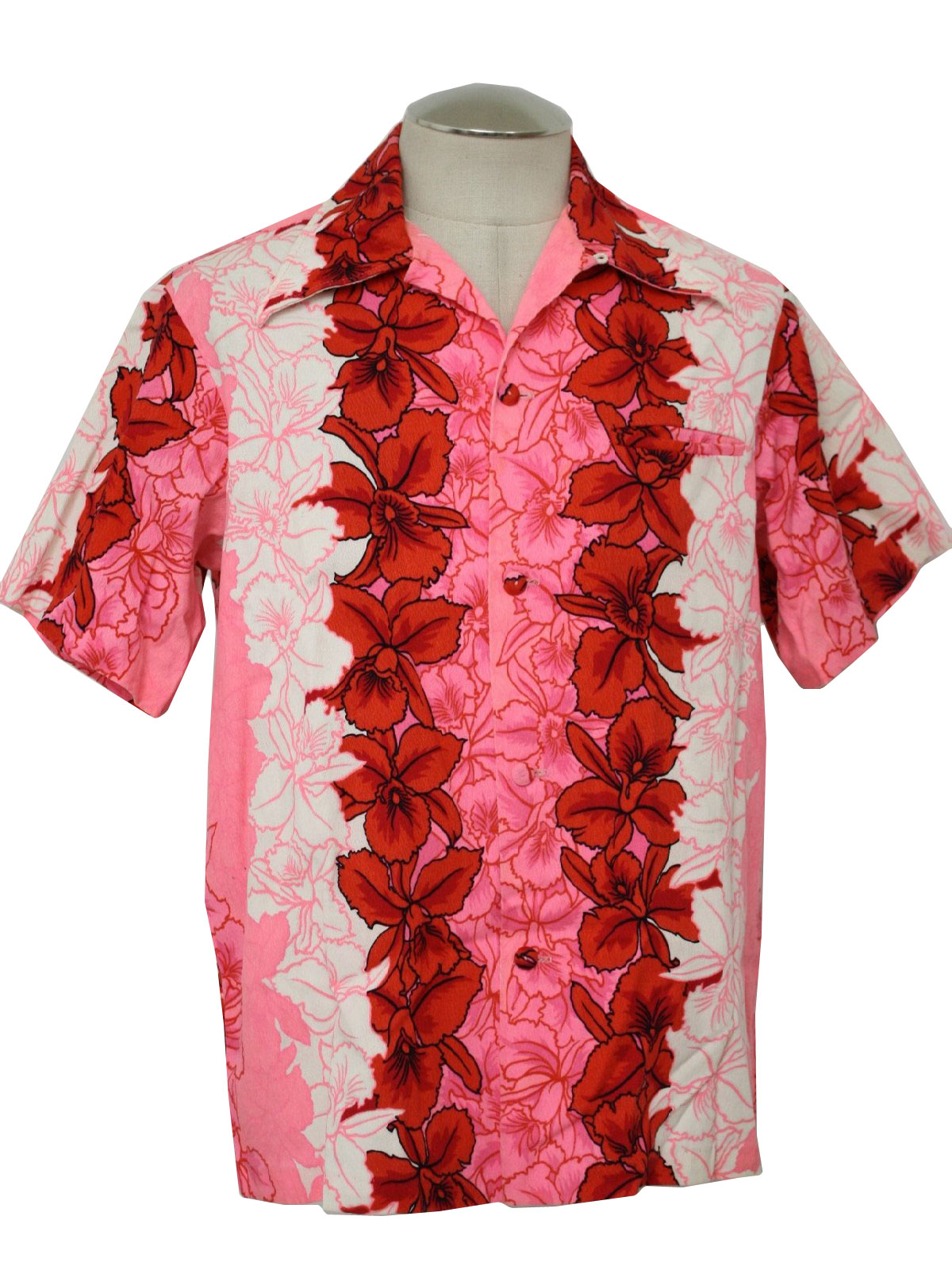 70s Hawaiian Shirt: 70s -Pacific Isle Creations of Hawaii- Mens white ...