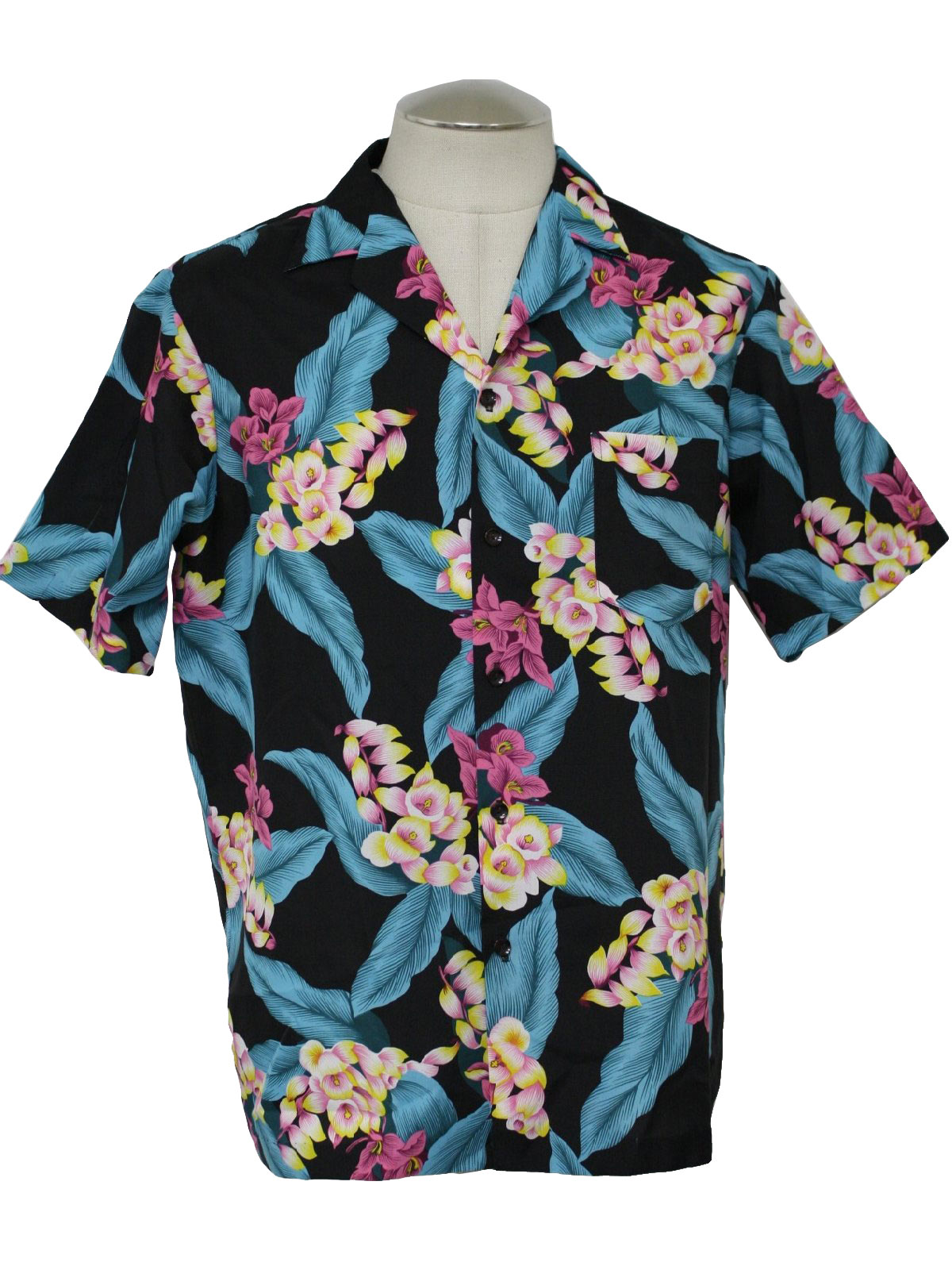 Retro 80s Hawaiian Shirt (Hilo Hattie) : 80s -Hilo Hattie- Mens black ...