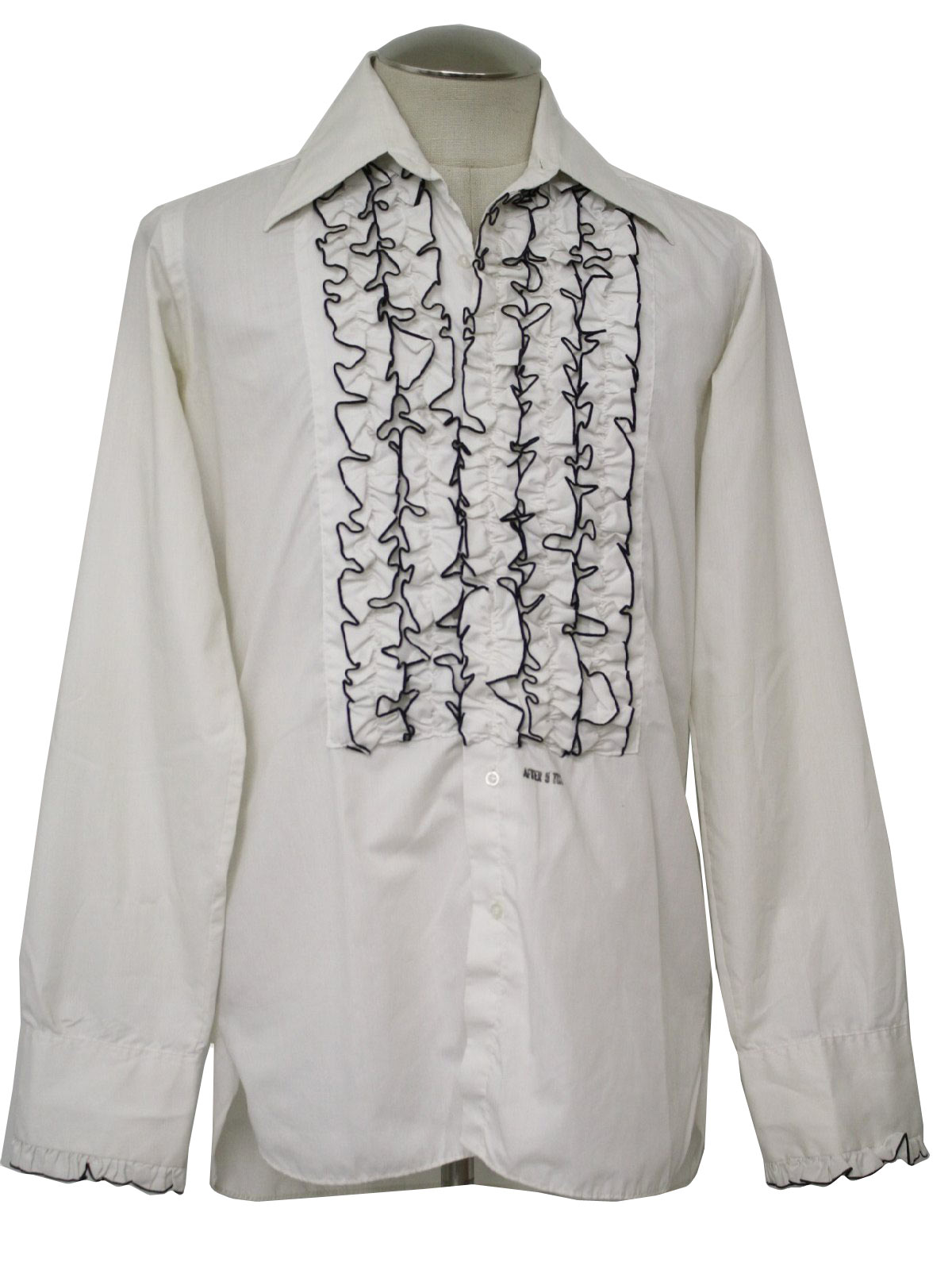 Retro 70s Shirt (After Six) : 70s -After Six- Mens white polyester ...