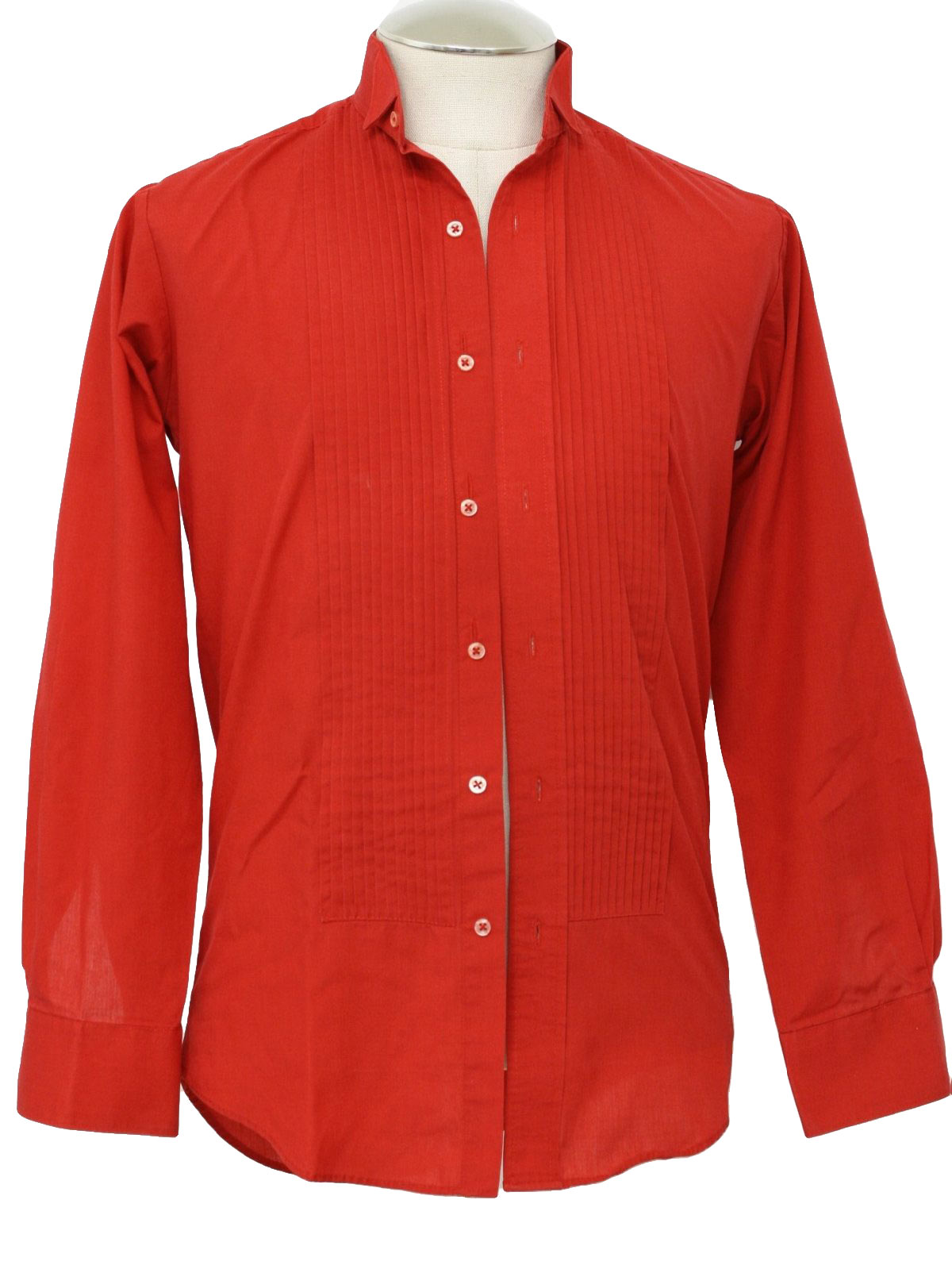 Retro 1980s Shirt: 80s -Classic- Mens red polyester cotton broadcloth ...