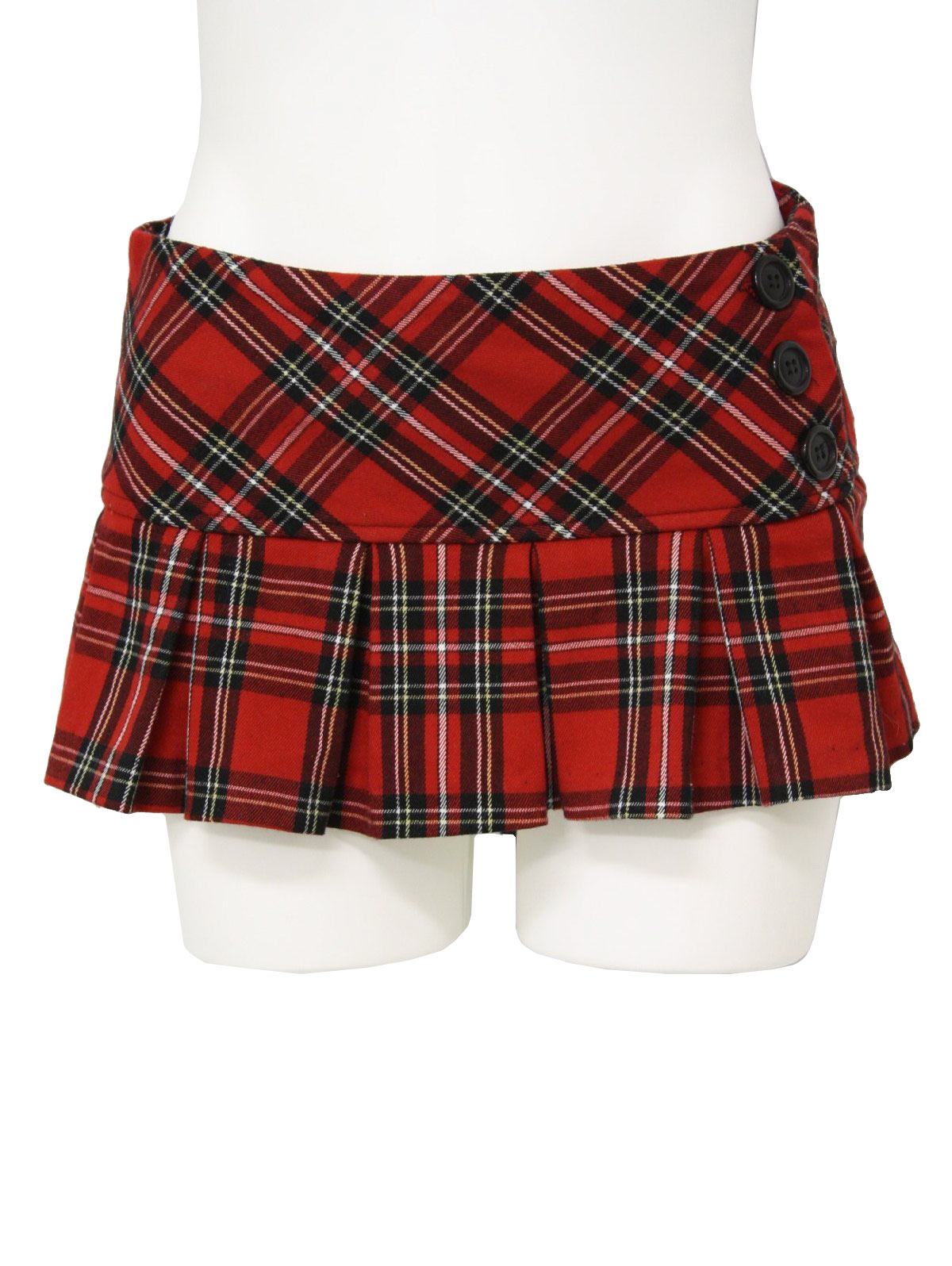 Retro 1990s Plaid Mini Skirt 90s Styles Womens Black Red