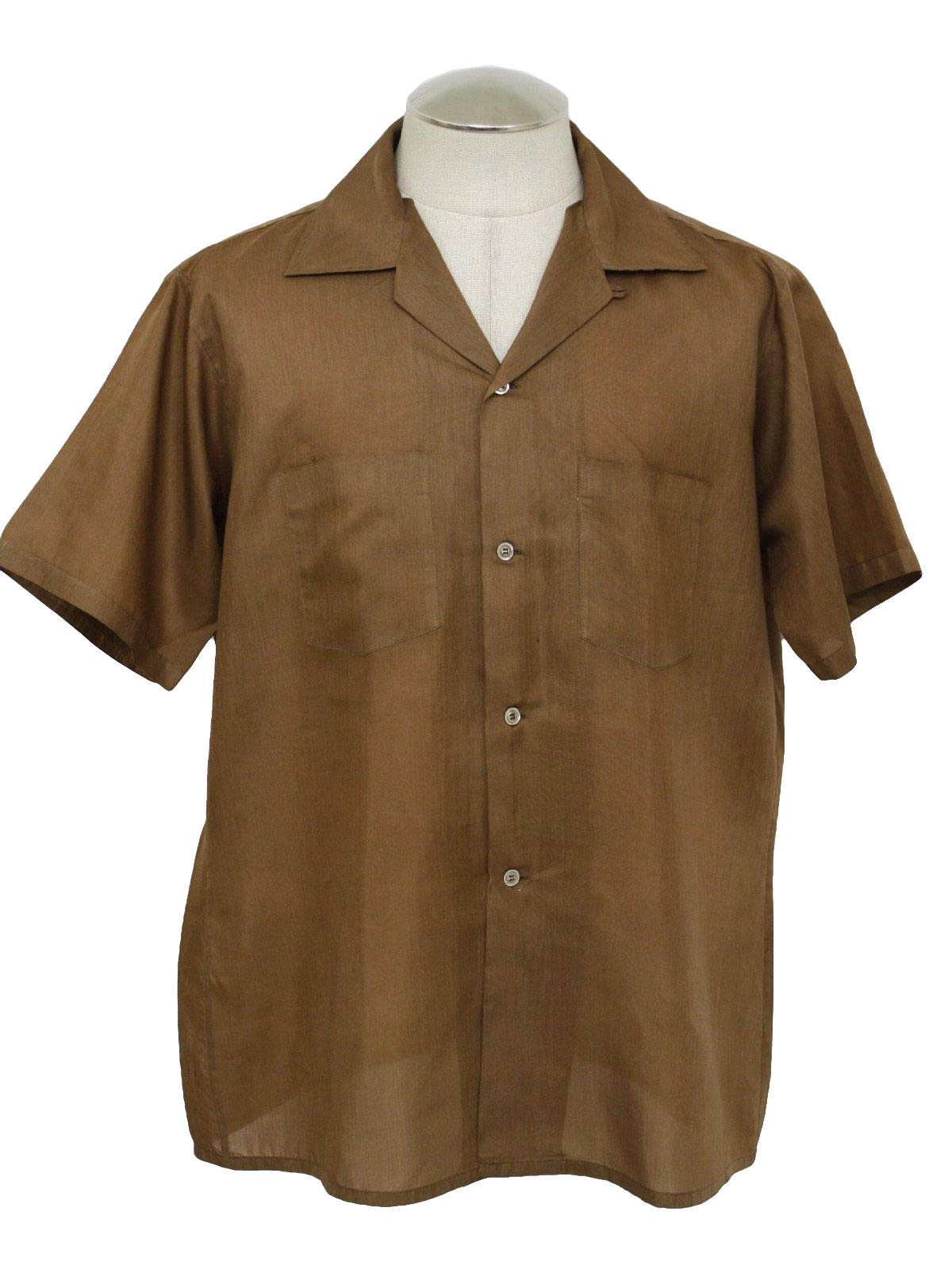 60's Arrow Decton Monarch Shirt: 60s -Arrow Decton Monarch- Mens brown ...