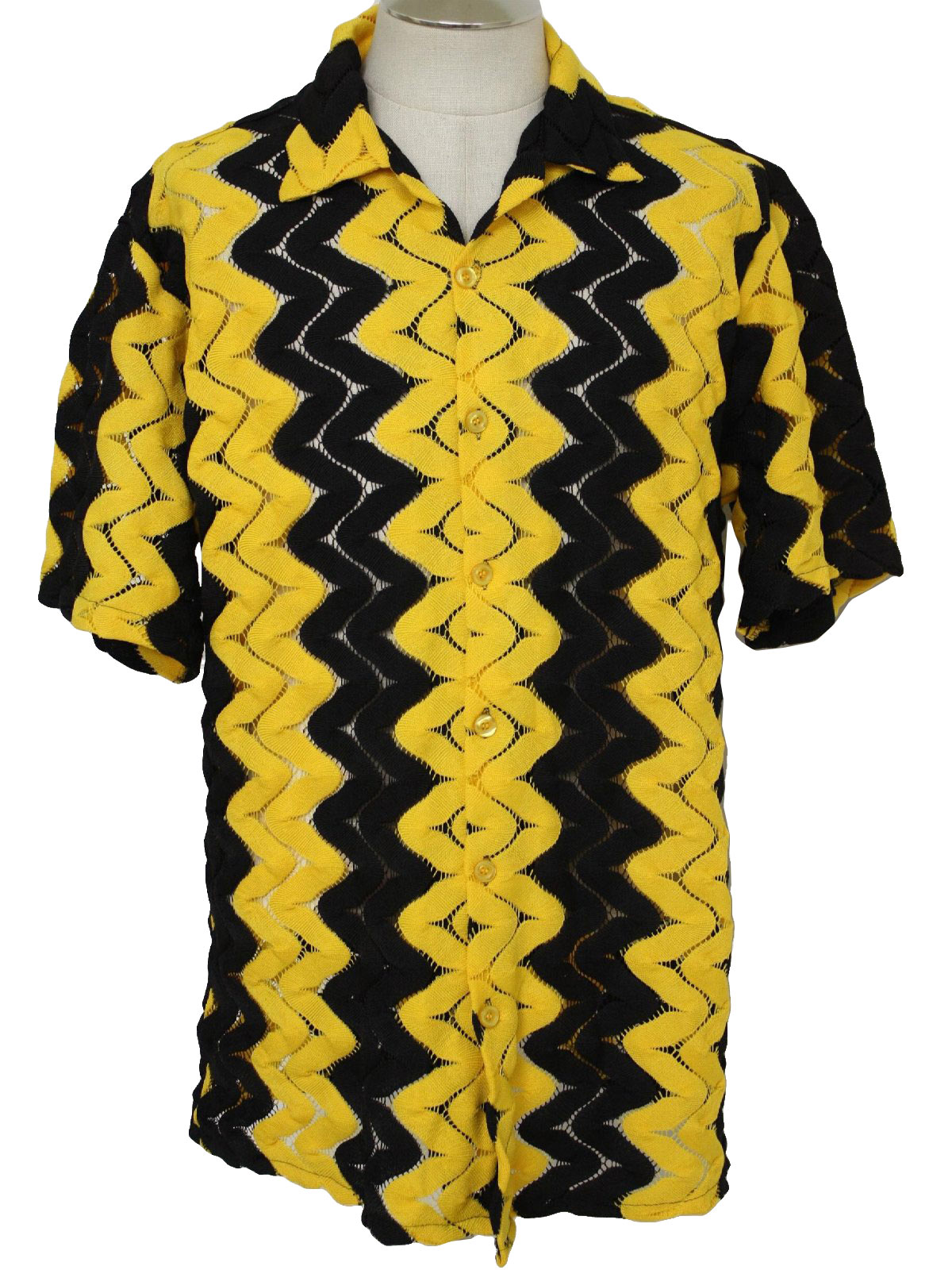 Retro 90s Shirt (Trust) : 90s -Trust- Mens black and yellow polyester ...