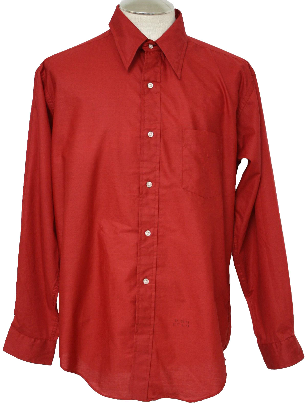 Retro Seventies Shirt: 70s -Gant- Mens bright red cotton polyester ...