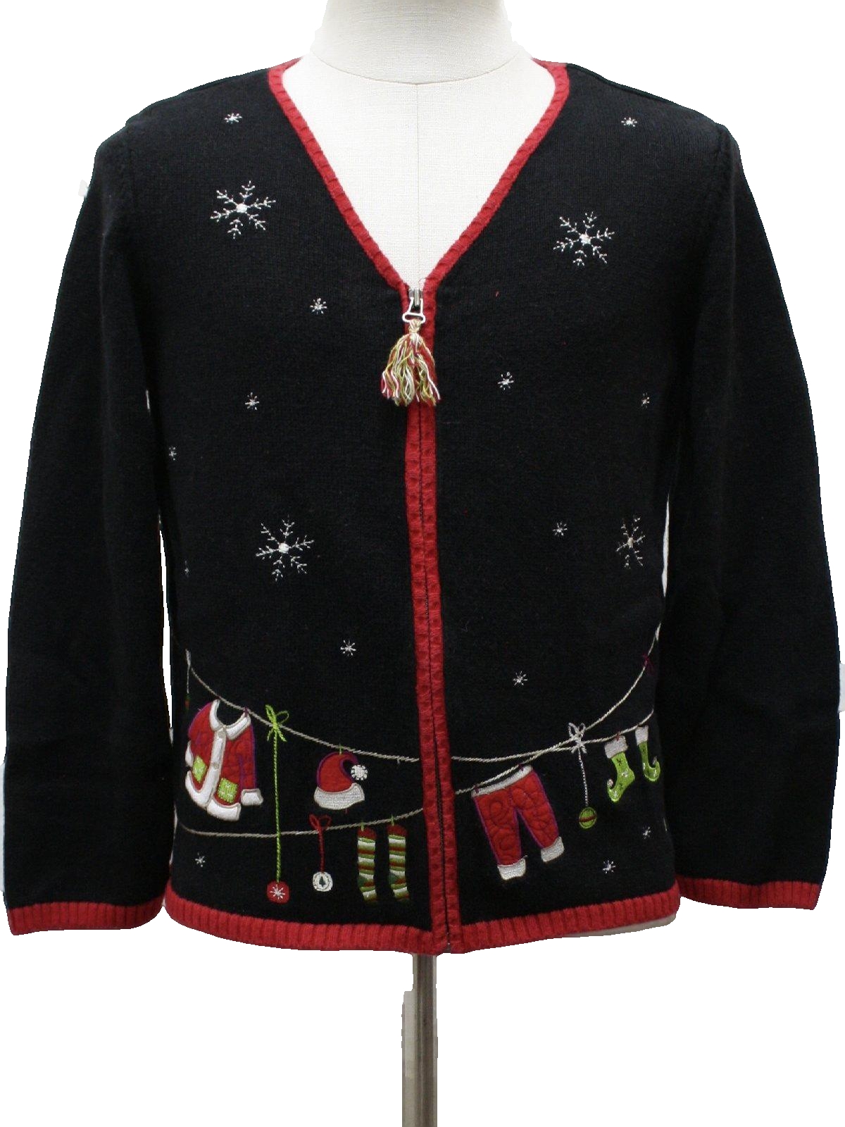 Womens Ugly Christmas Sweater: -Christopher & Banks- Womens black ...