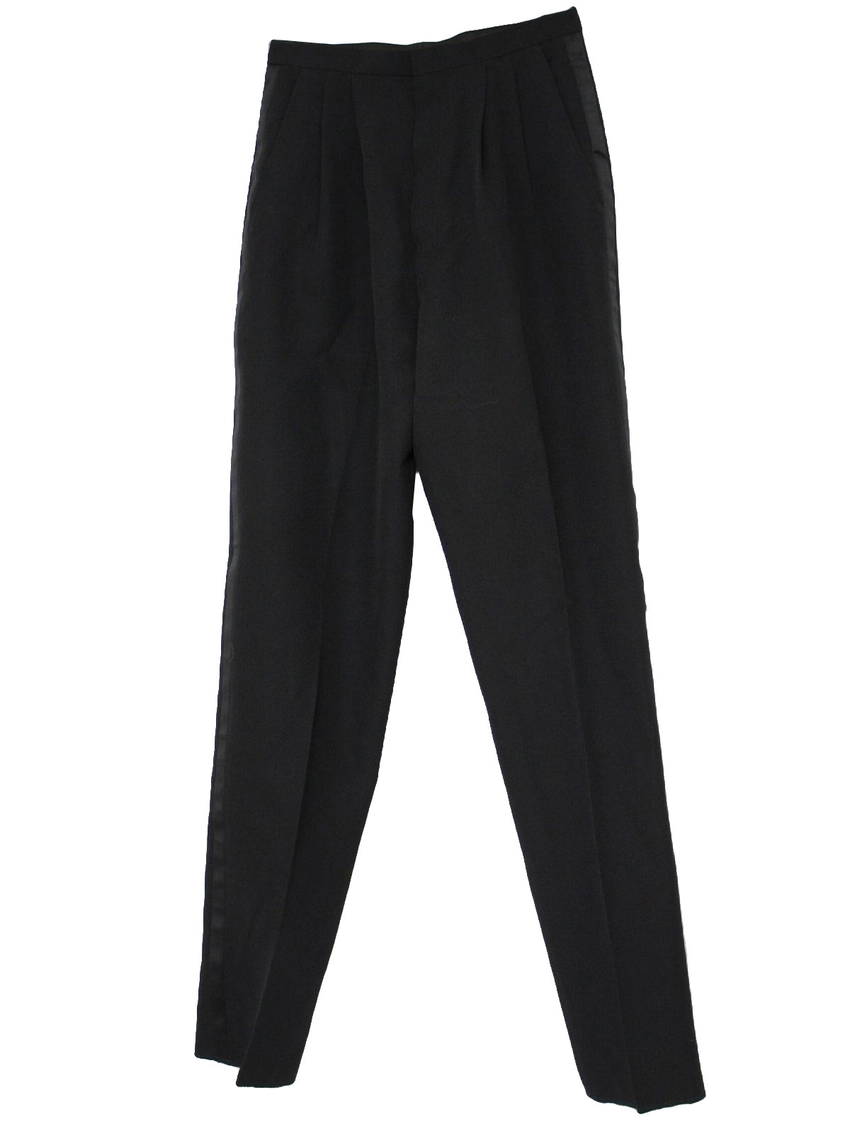 Mina Eighties Vintage Pants: 80s -Mina- Womens black polyester tuxedo ...