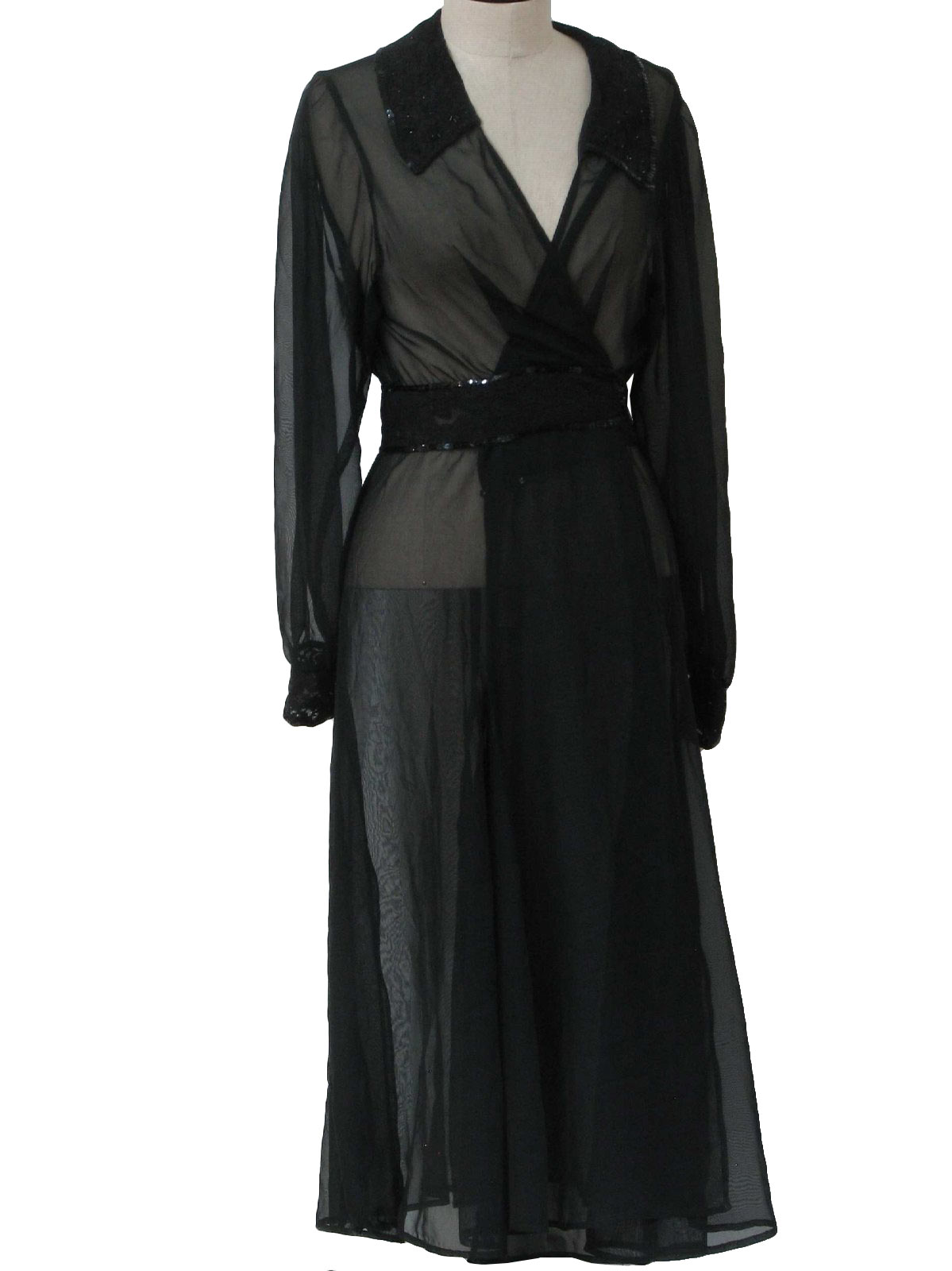 No Label 1950s Vintage Dress: 50s -No Label- Womens black sheer dress ...