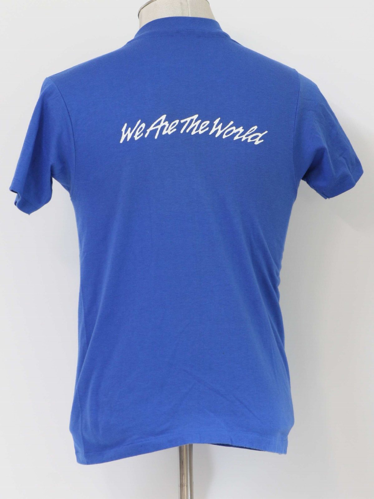 Retro 80s T Shirt 80s Missing Label Mens Blue And White Wans