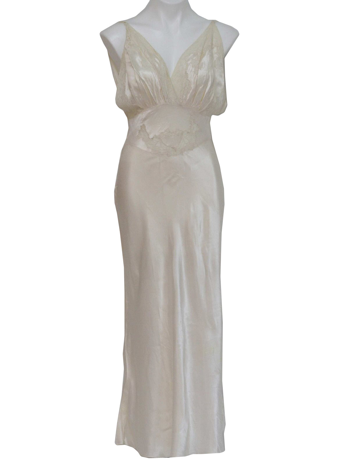 1940's Vintage Lady Duff Dress: 40s -Lady Duff- Womens creamy ivory ...