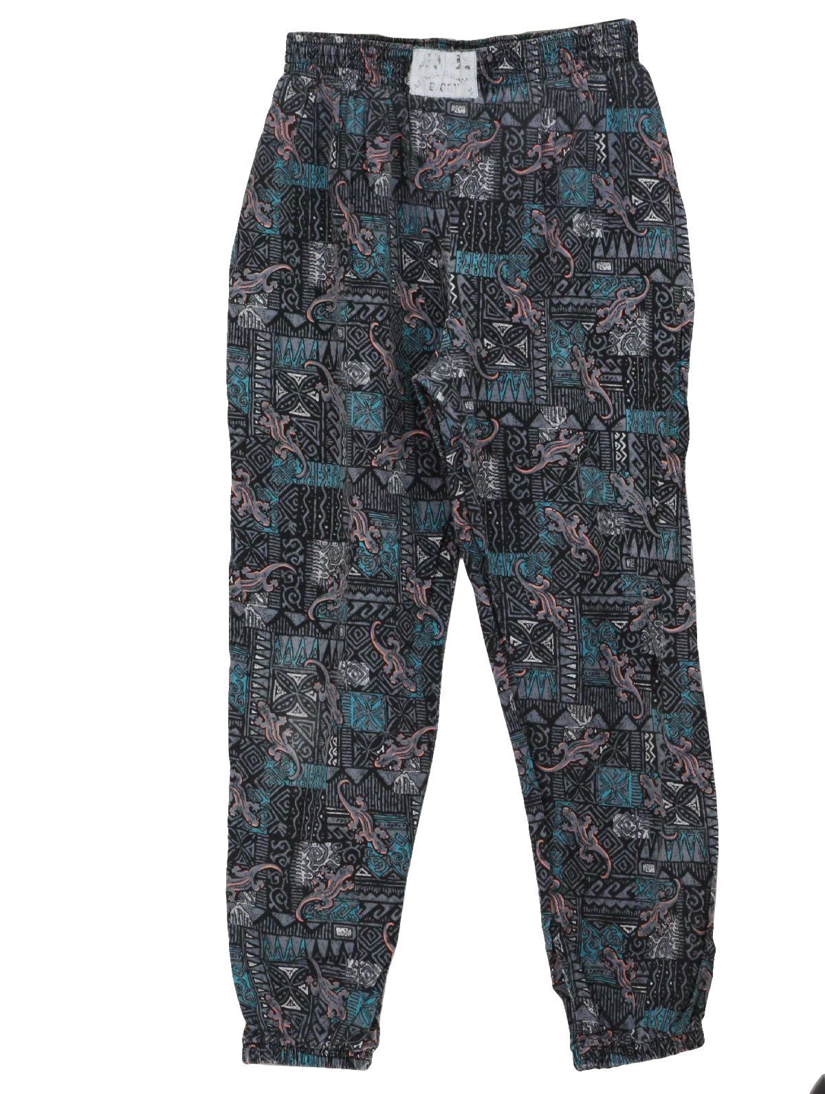 80's Vintage Pants: 80s -Aloha Hawaii- Mens grey, black, teal blue and ...