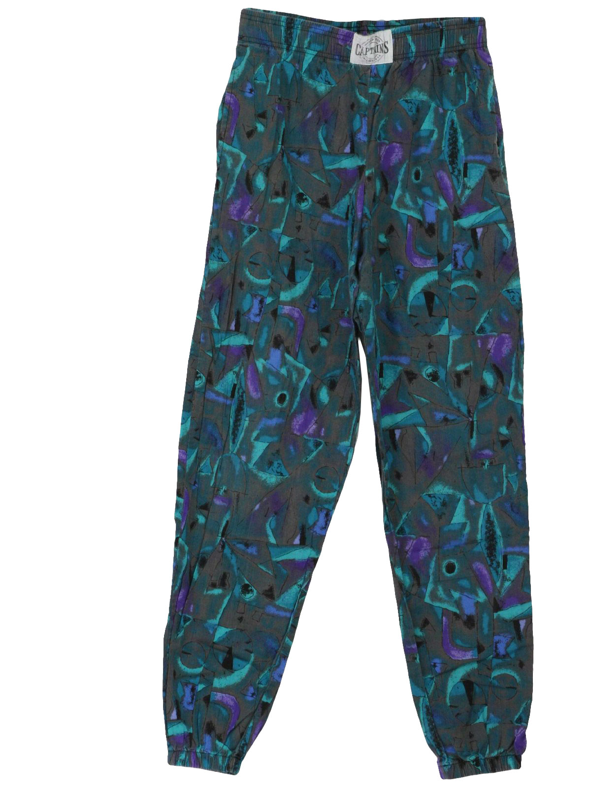 Eighties Captains Pants: 80s -Captains- Mens teal green, purple and ...