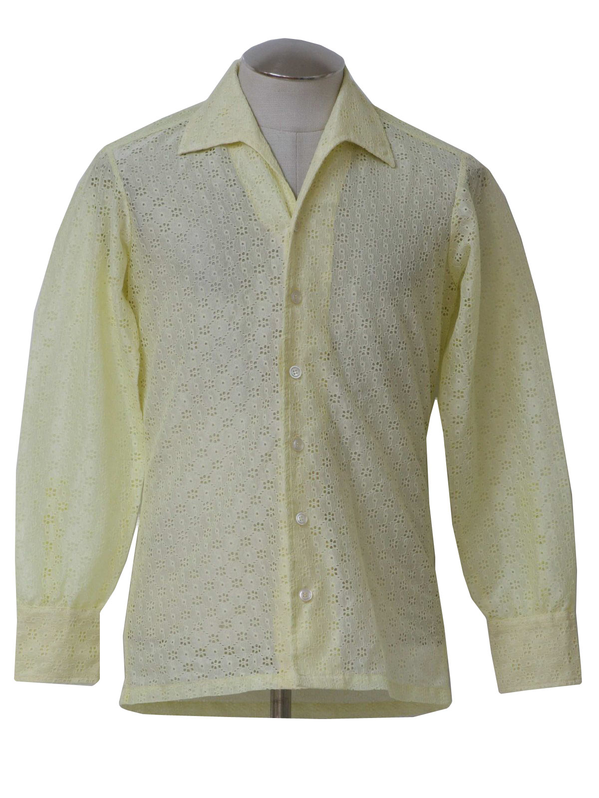 Gino Paoli 1970s Vintage Shirt: 70s -Gino Paoli- Mens lemon yellow ...