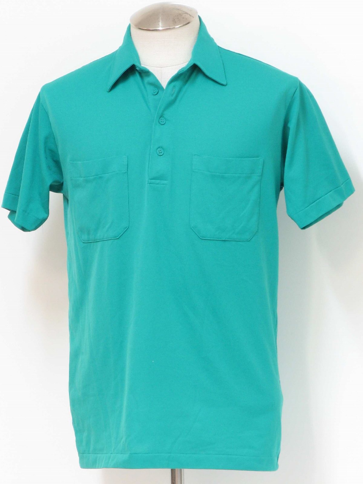 1980s Players Shirt: 80s -Players- Mens teal green short sleeve ...
