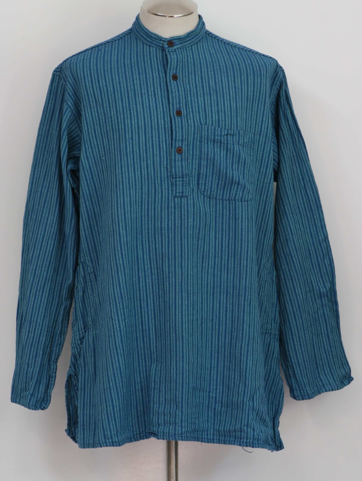 Seventies Fabindia Hippie Shirt: 70s -Fabindia- Mens shaded blue and ...