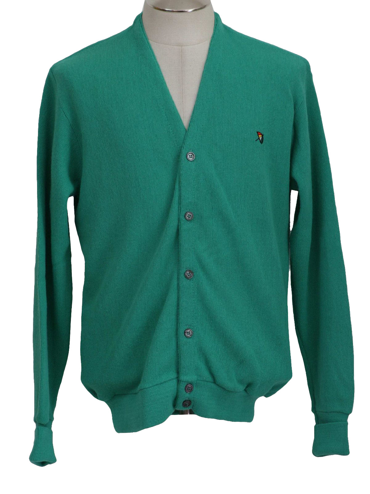 Eighties Vintage Caridgan Sweater: 80s -Arnold Palmer- Mens spearmint ...