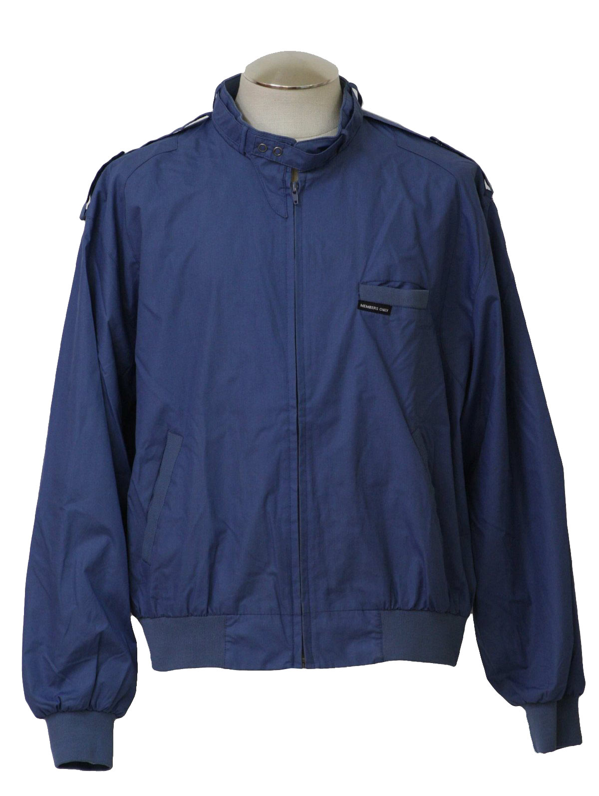 1980's Retro Jacket: 80s -Members Only- Mens blue cotton and polyester ...