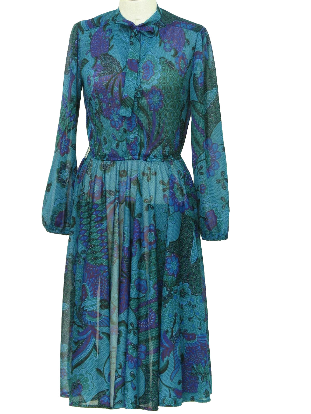 Rosani Seventies Vintage Disco Dress: 70s -Rosani- Womens teal with ...