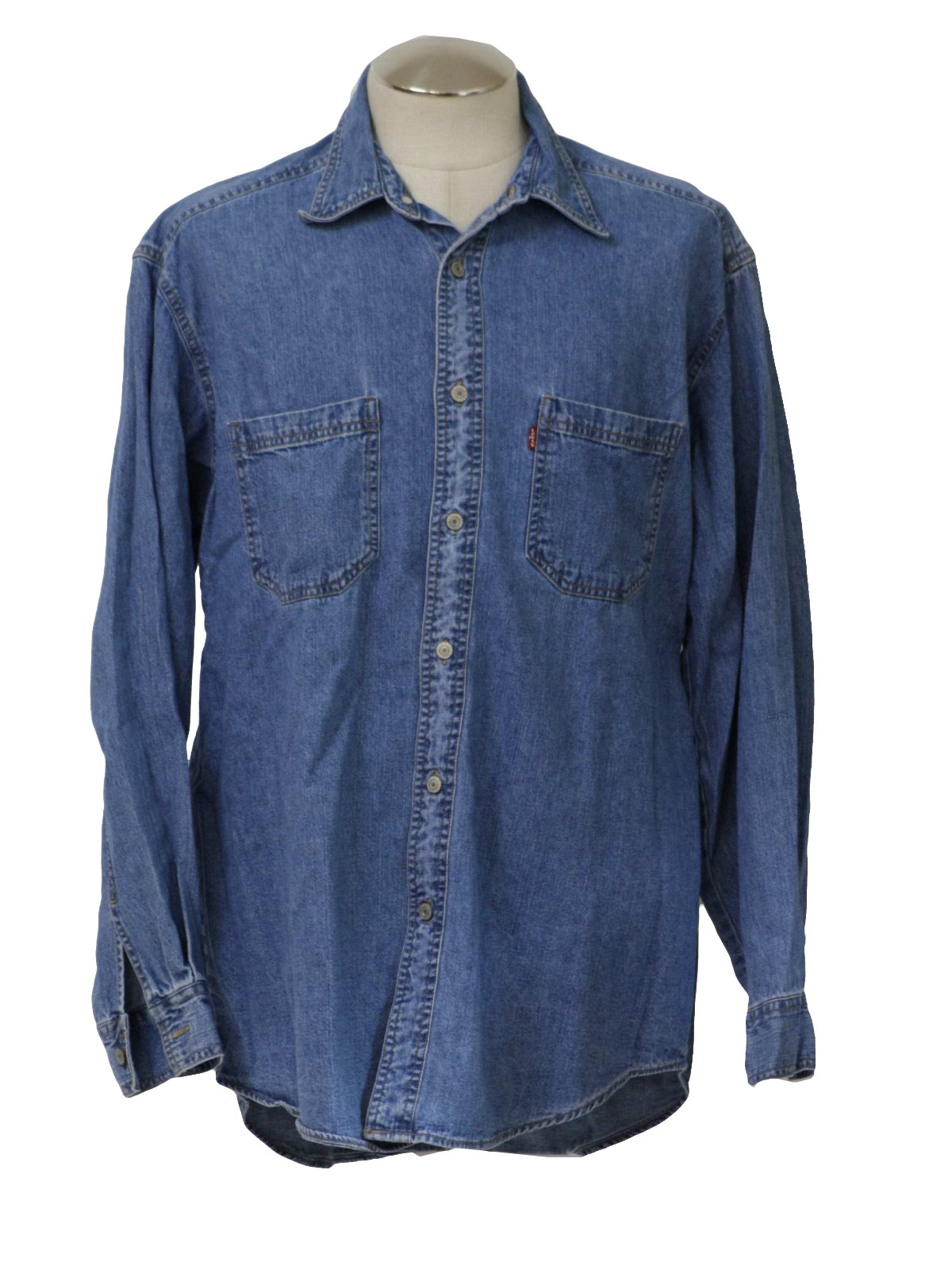 90's Vintage Shirt: 90s -Levis Red Tab- Mens faded blue sandwashed ...