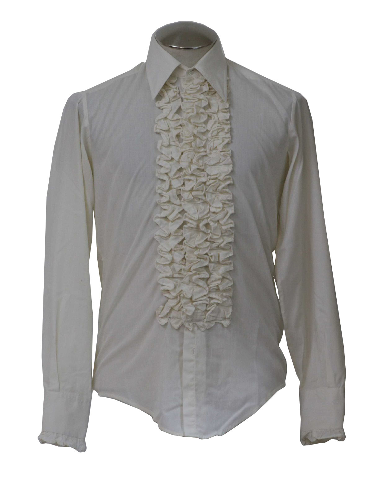 After Six 70's Vintage Shirt: 70s -After Six- Mens ivory sheer ...