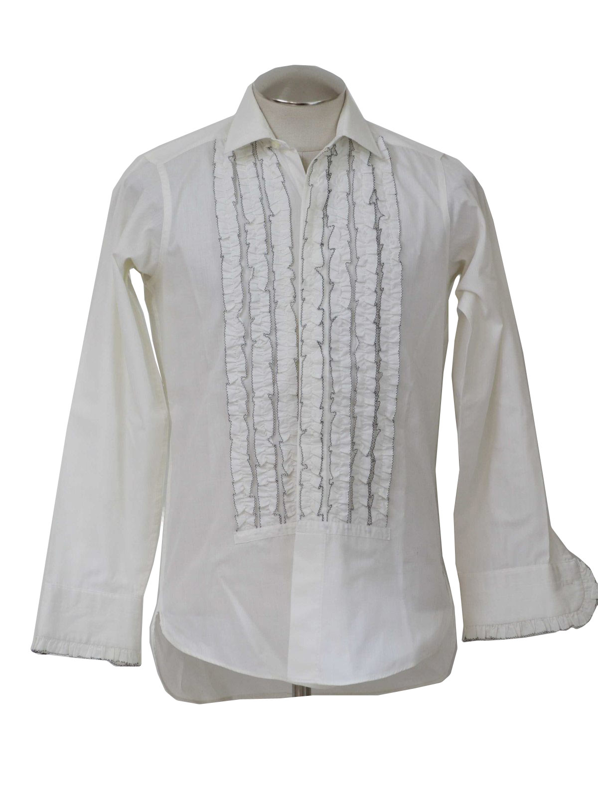 60's Vintage Shirt: Late 60s -Lion of Troy Formal- Mens white polyester ...