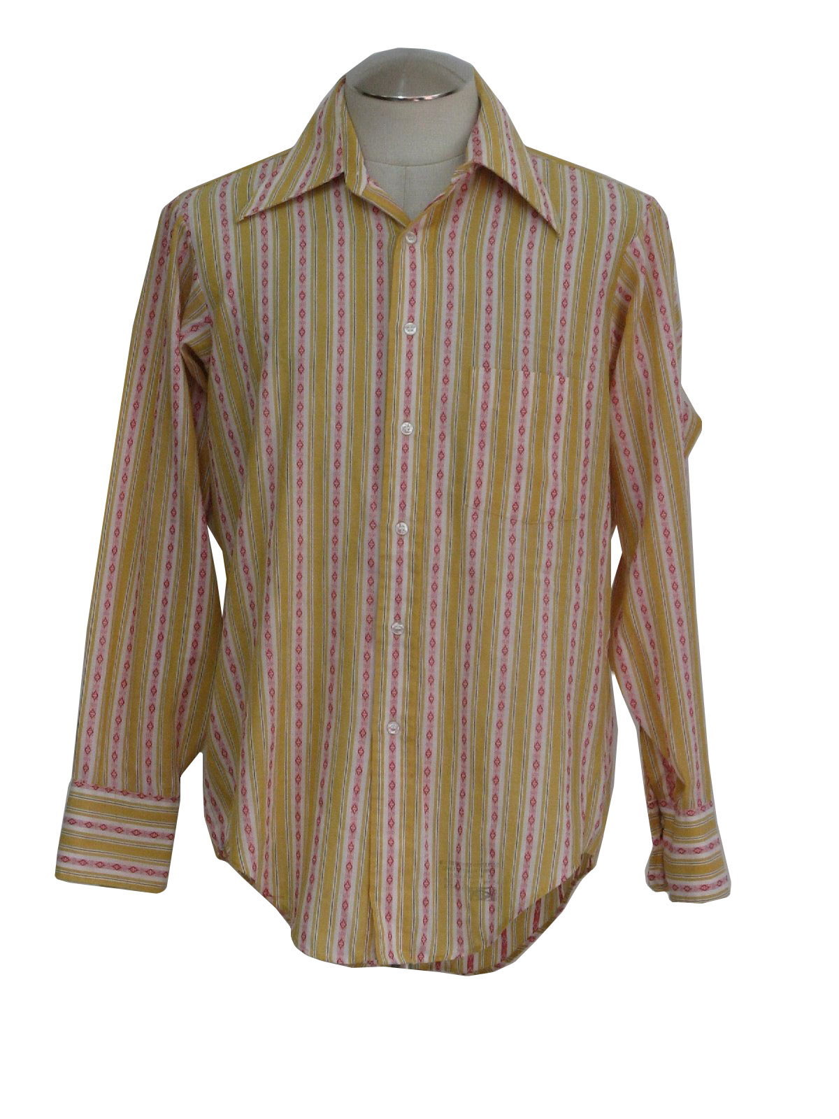 Vintage 70s Shirt: 70s -Concepts by Arrow- Mens mustard yellow gold ...