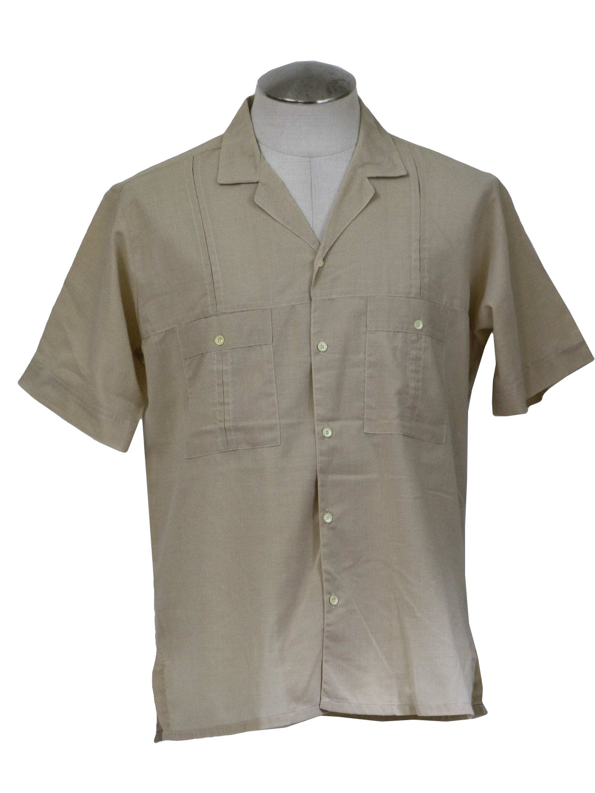 Retro Eighties Shirt: Early 80s -Paolo- Mens khaki cotton blend short ...