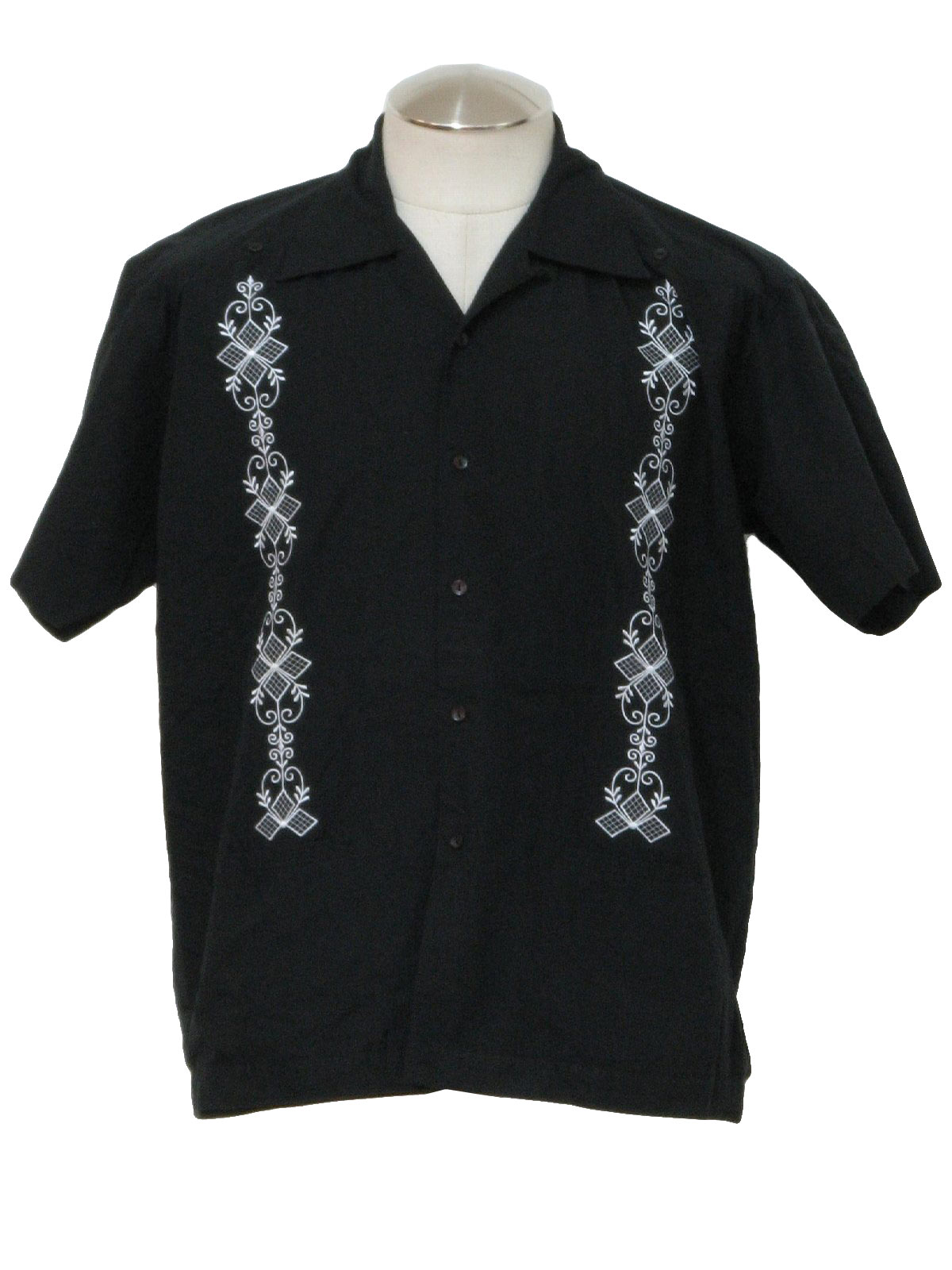 Vintage BC Ethic Nineties Guayabera Shirt: 90s -BC Ethic- Mens black ...