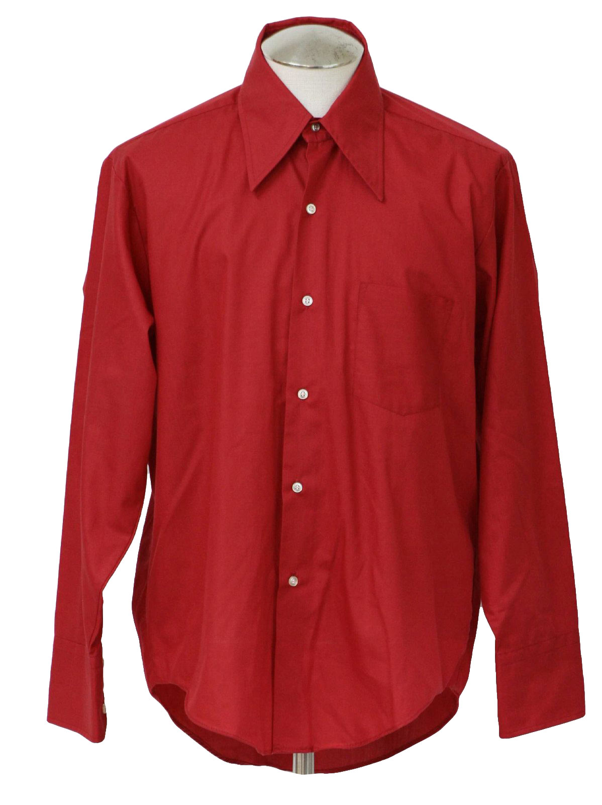 Retro Sixties Shirt: Late 60s or early 70s -Brent- Mens shiny red ...