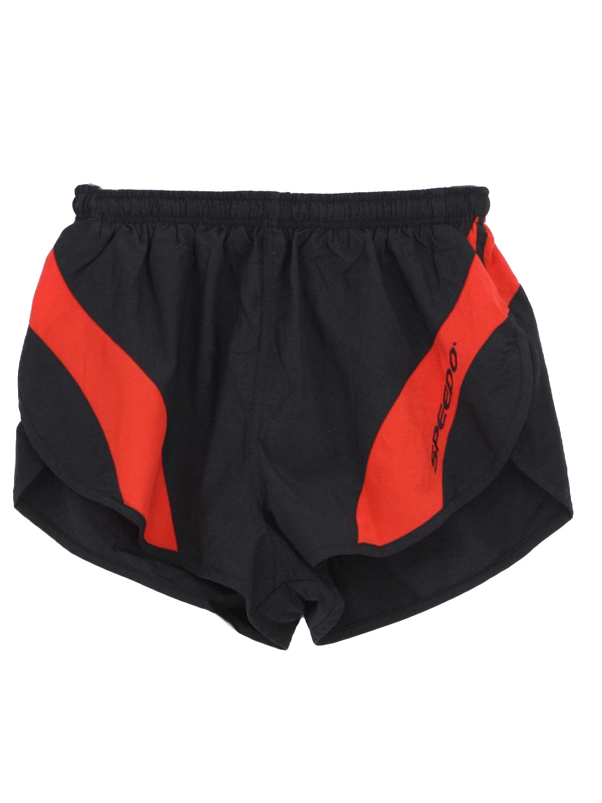 Speedo 80's Vintage Shorts: 80s -Speedo- Mens red and black polyester ...