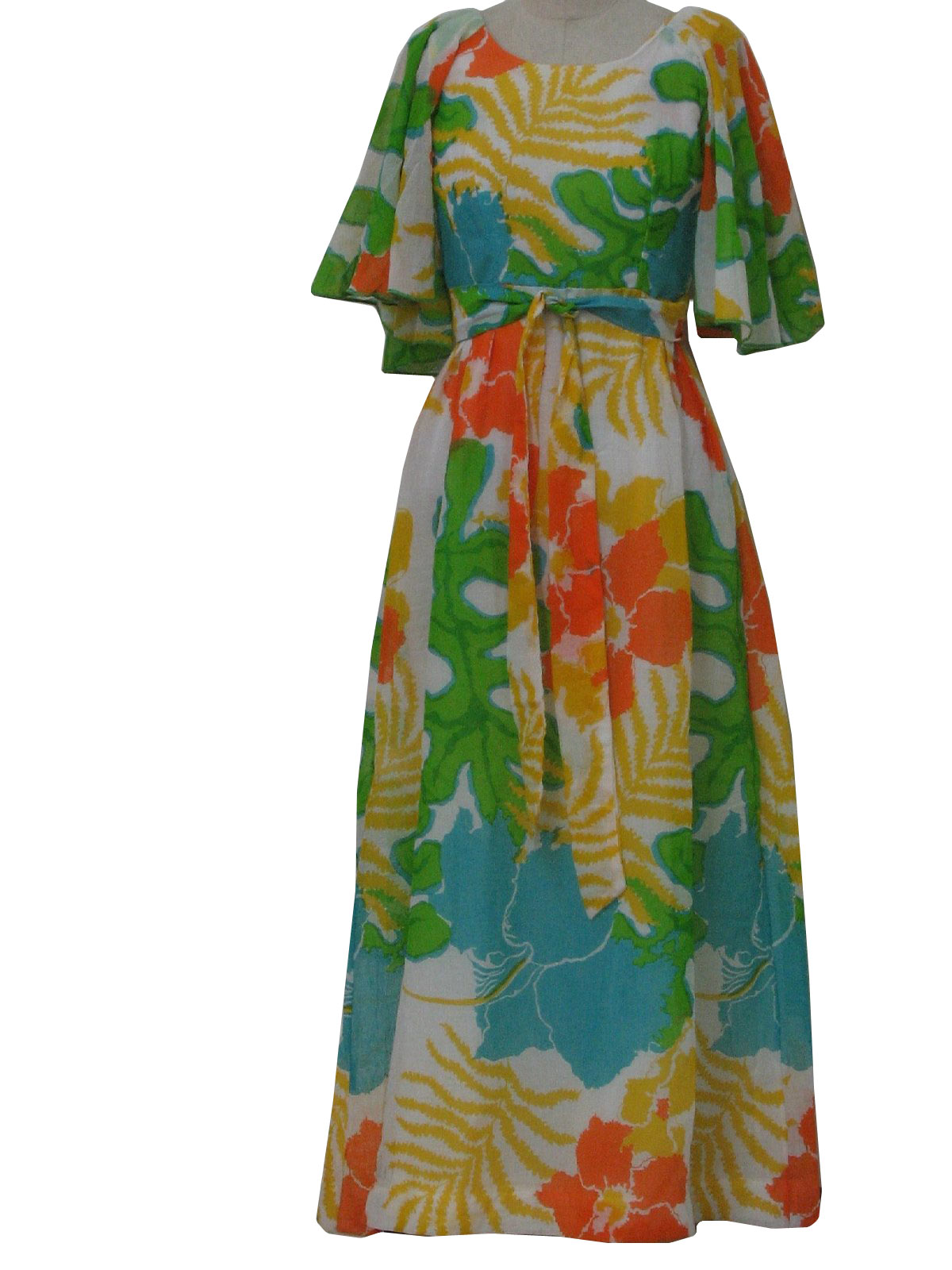 Sixties Vintage Hawaiian Dress: 60s -Daphne Logan- Womens off white ...