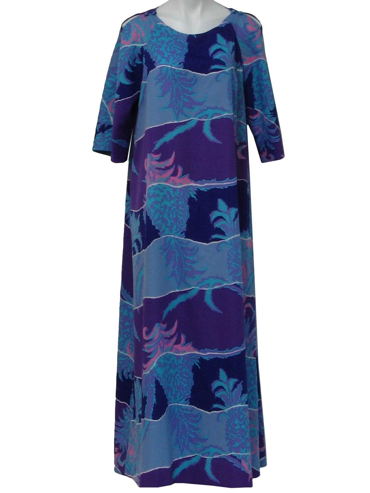 1970's Hawaiian Dress (Andrade): Early 70s -Andrade- Womens turquoise ...