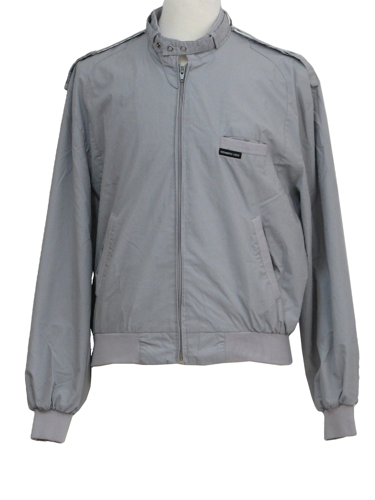 80s Retro Jacket: 80s -Members Only- Mens light gray cotton polyester ...