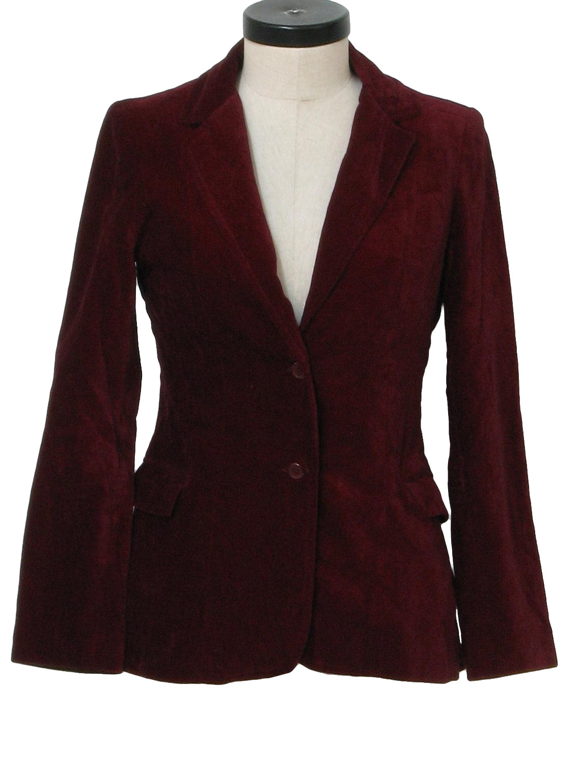 70's Vintage Jacket: 70s -Alude- Womens cotton velveteen, wine red ...