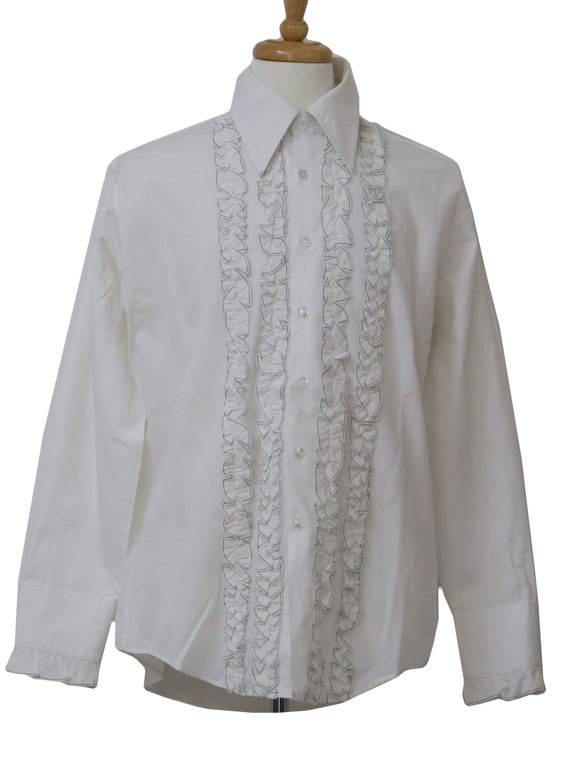 1970's Shirt (Permanent Press): 70s -Permanent Press- Mens white sheer ...