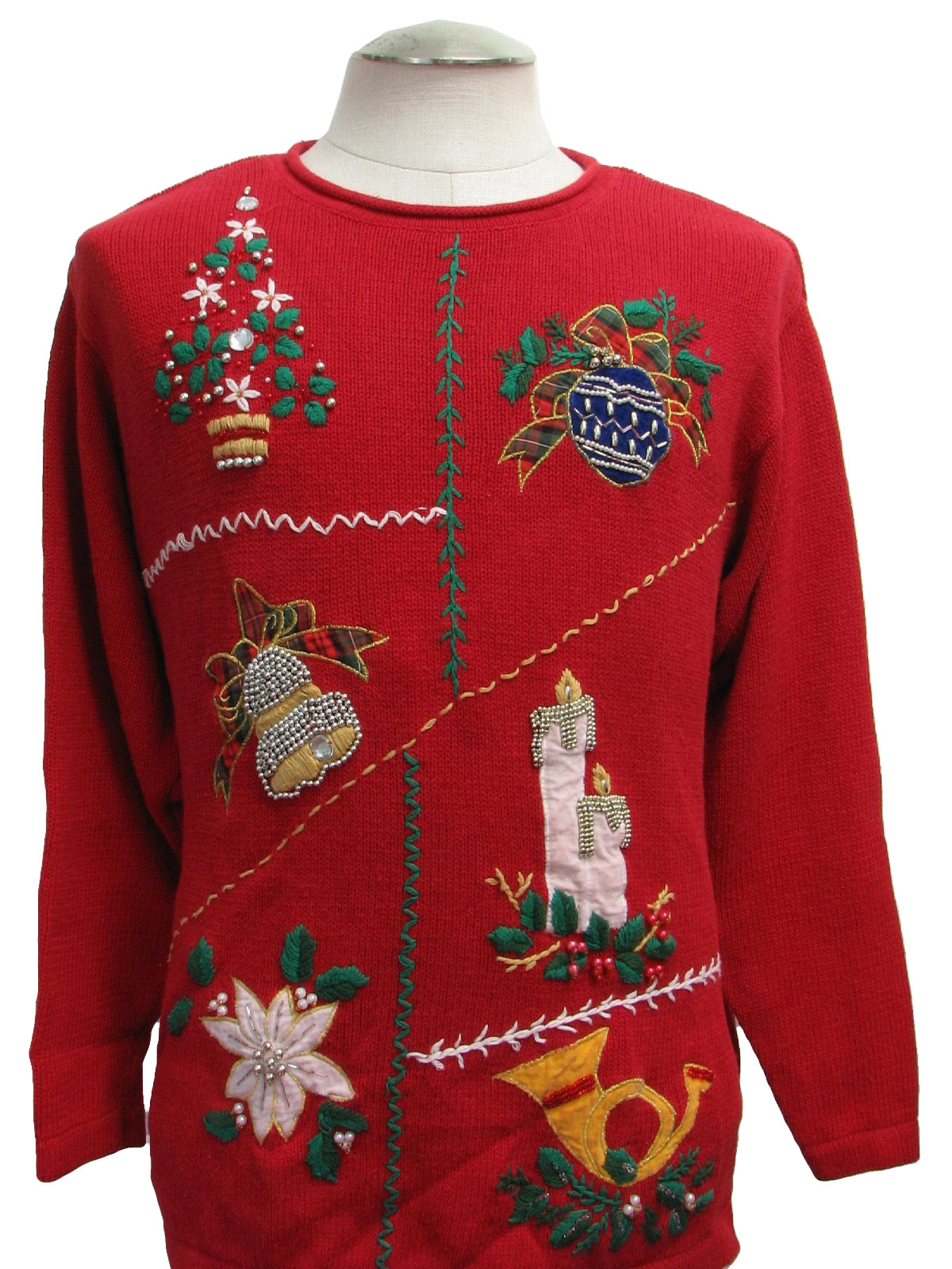 Womens Totally 80s Style Slouch Fit Ugly Christmas Sweater: -Studio ...