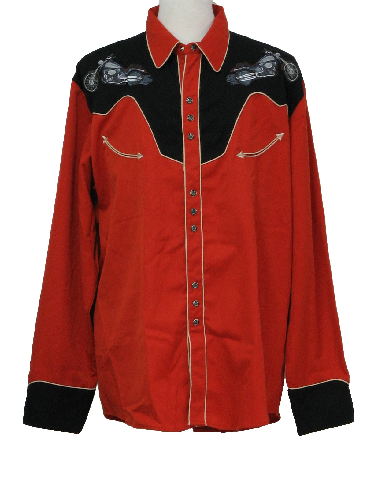 90s Vintage Scully Western Shirt: 90s -Scully- Mens orange, black ...