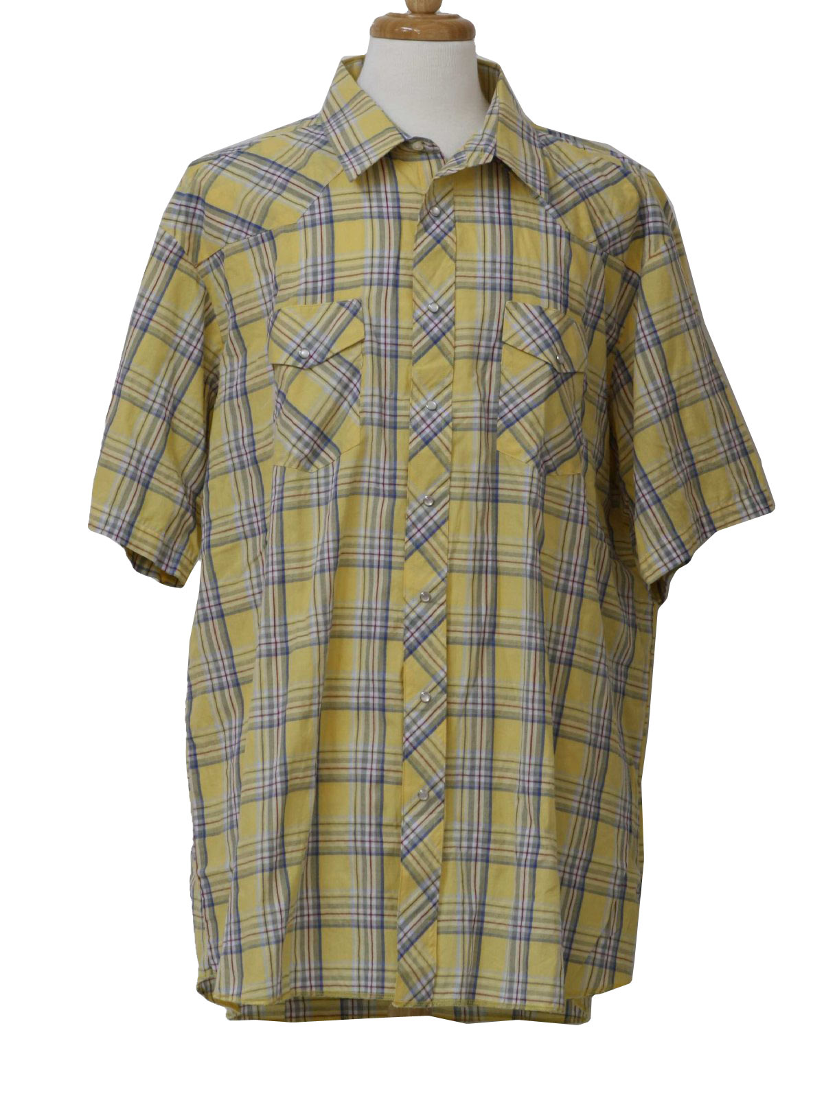 90's Vintage Western Shirt: 90s -Wrangler- Mens sunshine yellow, red ...