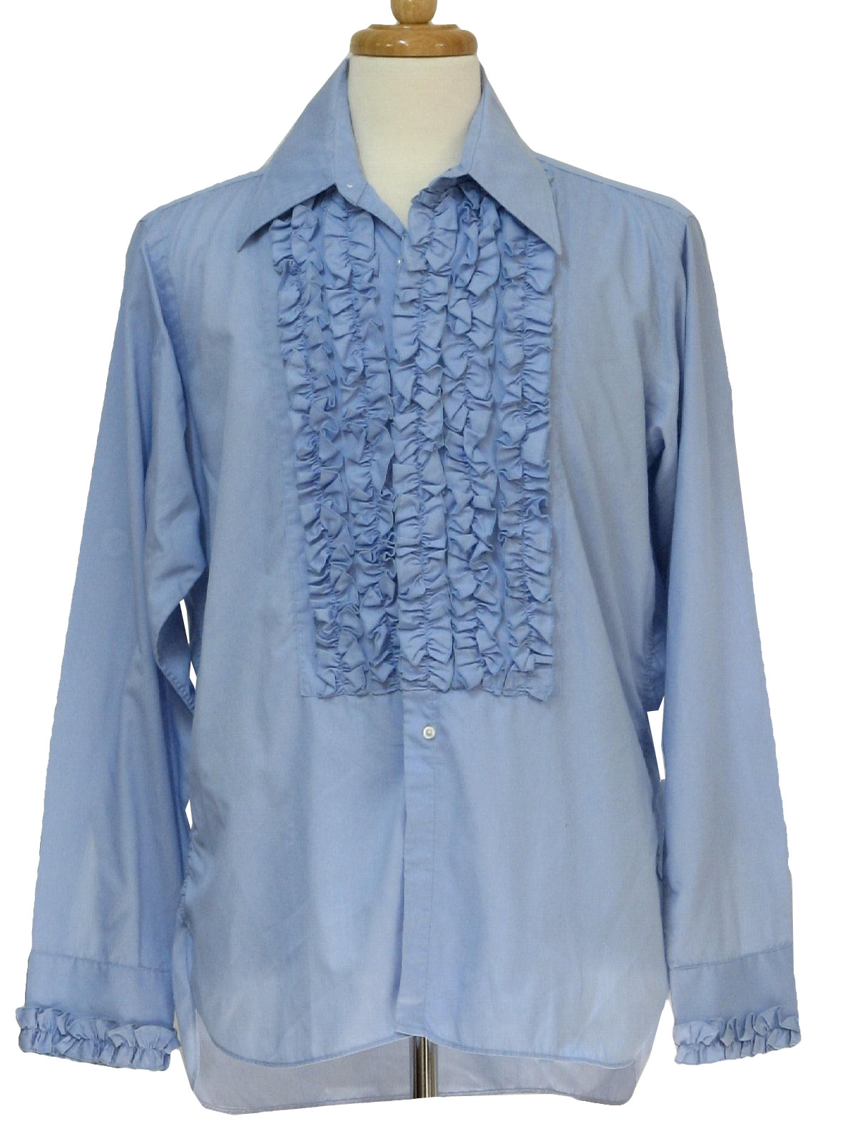 Retro Seventies Shirt: 70s -After Six- Mens light sky blue and black ...