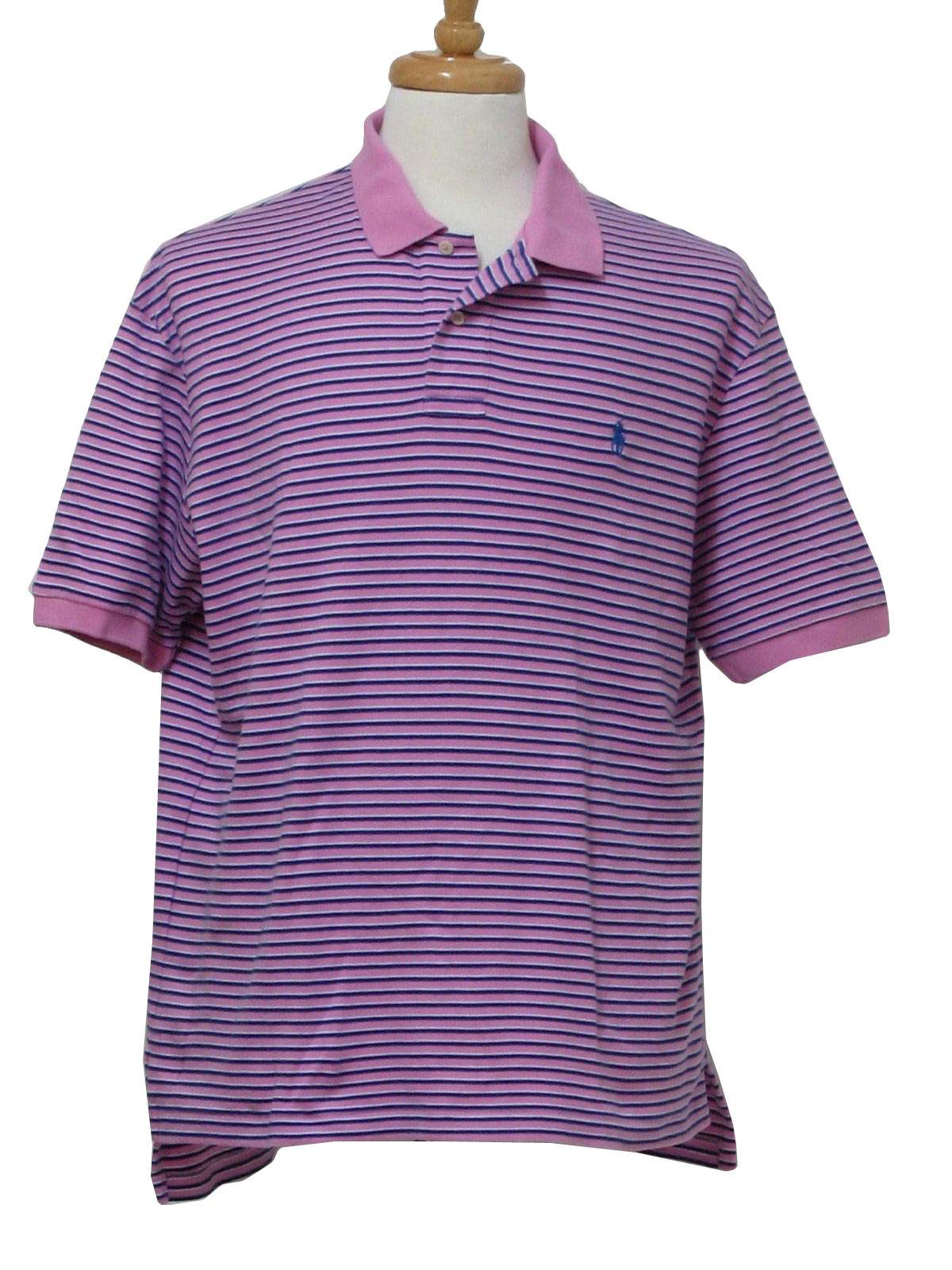 Shirt: (made more recently) -Polo made in Srilanka- Mens pink, blue and ...