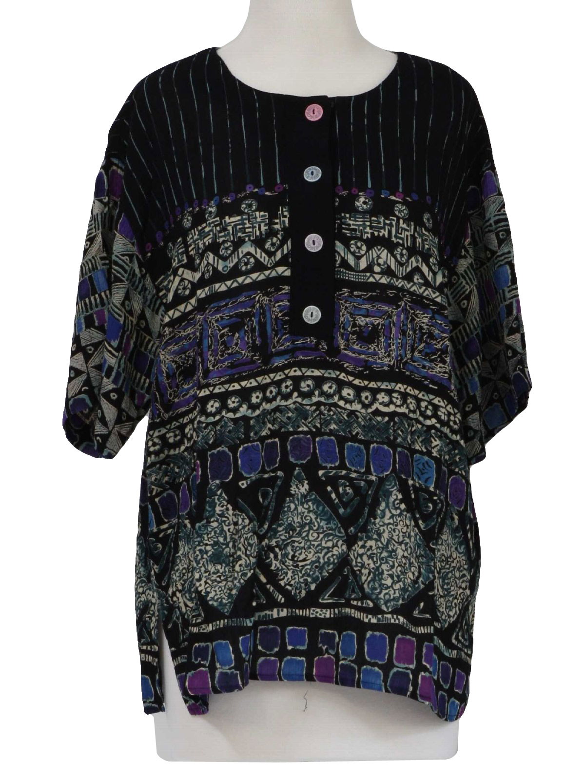 1980's Vintage Carole Little, designer Hippie Shirt: 80s -Carole Little ...