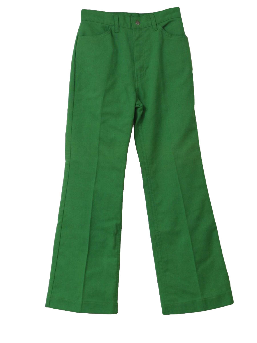 Retro 70's Bellbottom Pants: 70s -LEVIS for Me- Mens green cotton high ...