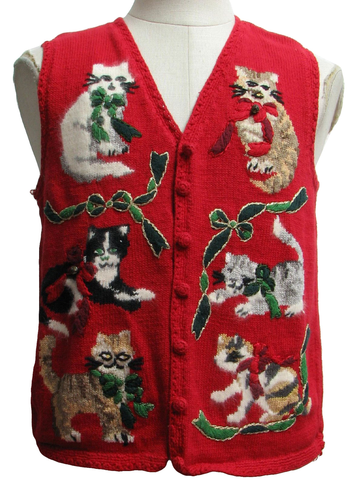 Cat christmas sale sweater vest