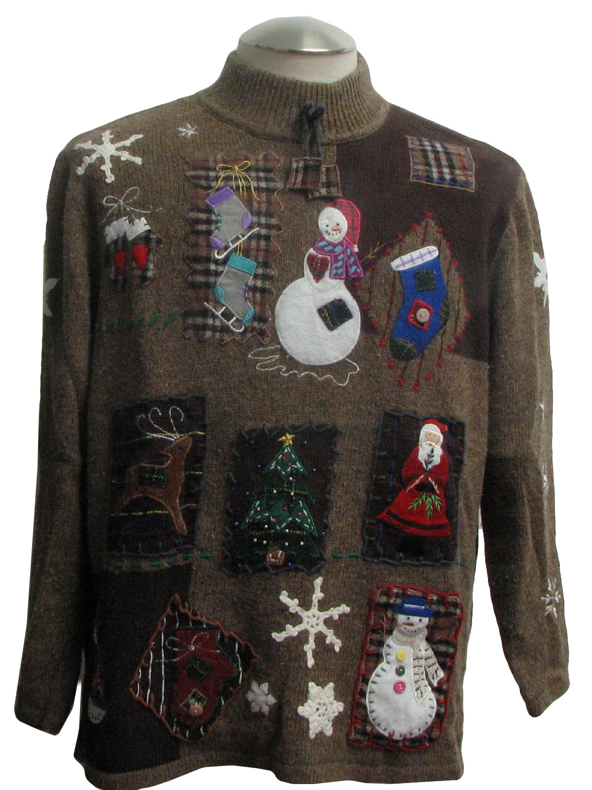 Ugly Christmas Sweater: -designers originals studio- Unisex brown mock ...