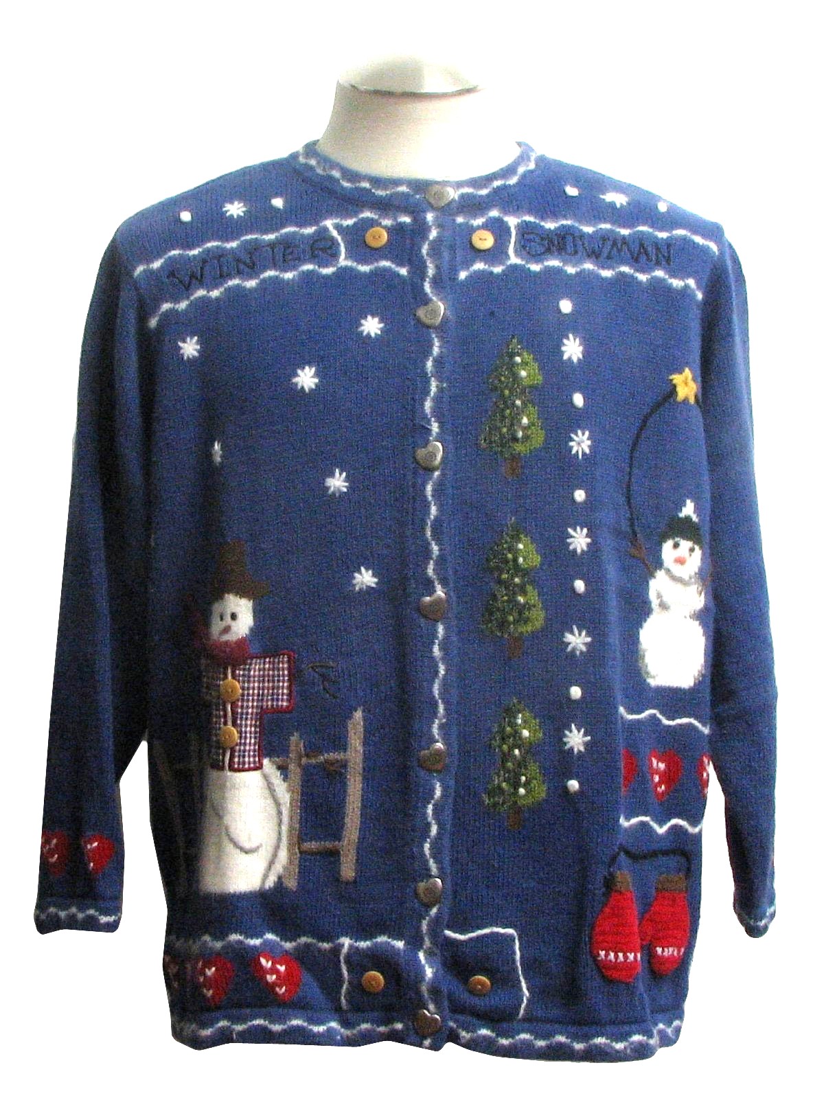 Ugly Christmas Sweater: -The Quacker Factory- Unisex blue, red, white ...