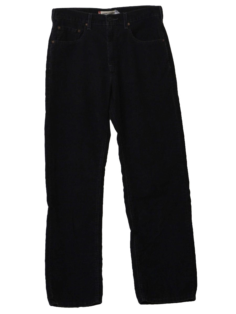 Nineties Vintage Pants: 90s -Levis 569- Mens charcoal black cotton and ...