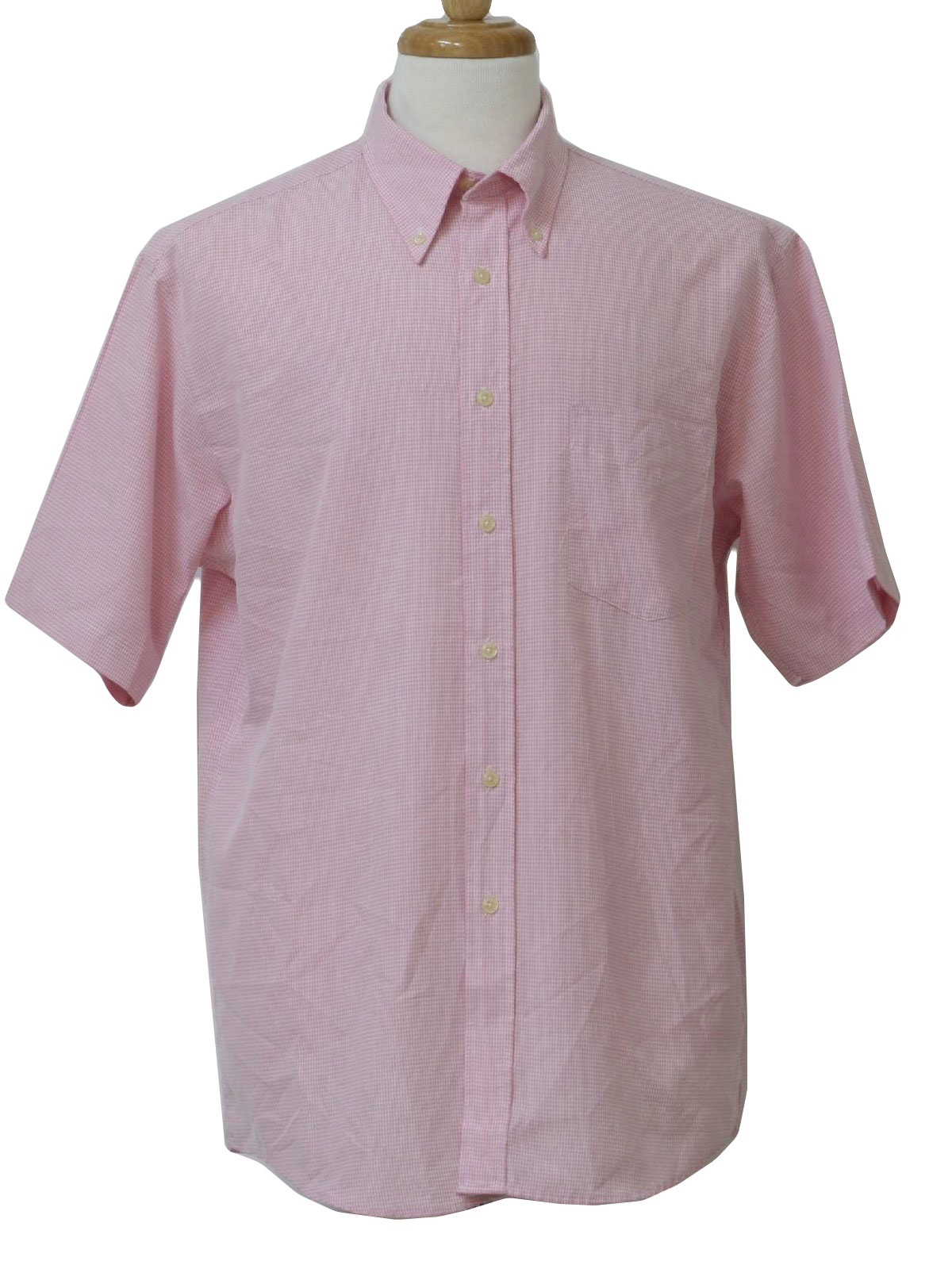 Vintage 60s Shirt: 60s style (made recently) -Club Room- Mens pink and ...