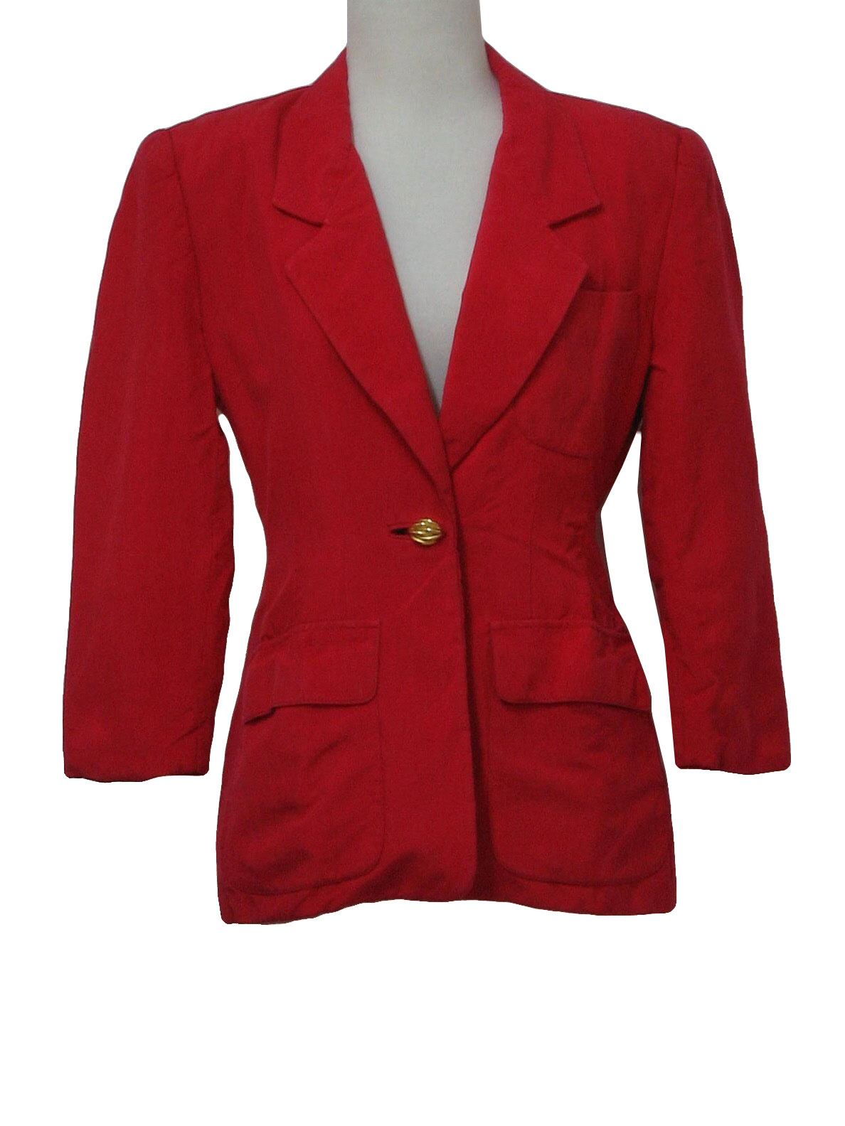 80's Anne Klein Jacket: 80s -Anne Klein- Womens red rayon and linen ...