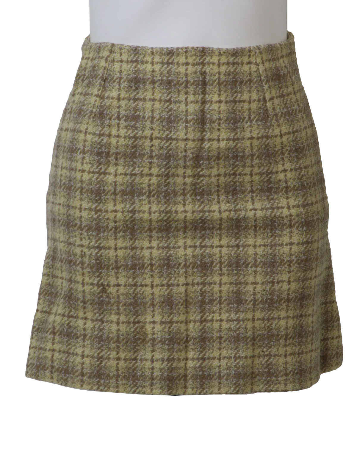 1970s Vintage Plaid Mini Skirt: 70s -No Label- Womens wool plaid mini ...