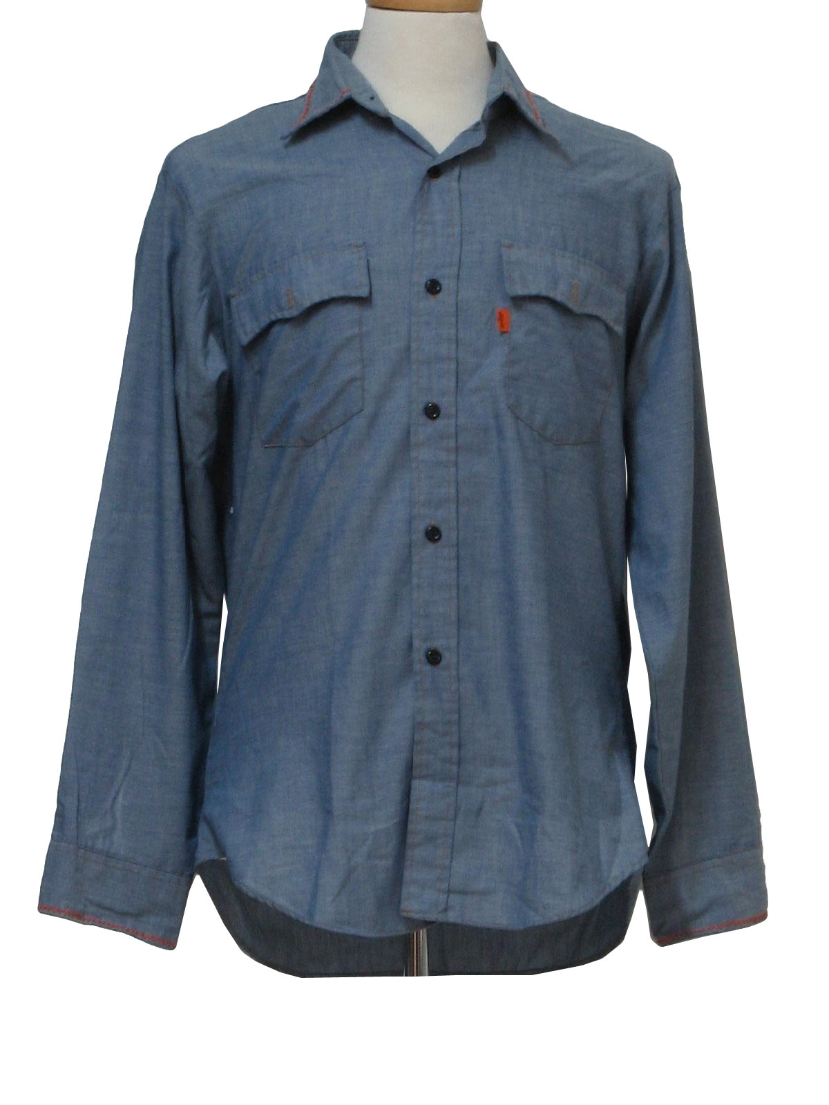 Vintage levis 1970s Hippie Shirt: 70s -levis- Mens blue chambray cotton ...